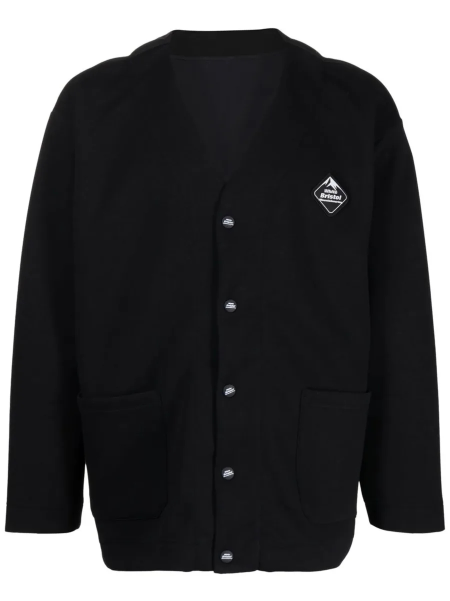logo-patch cardigan 1