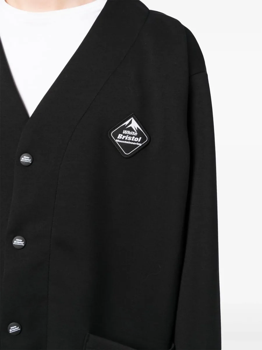 logo-patch cardigan 9