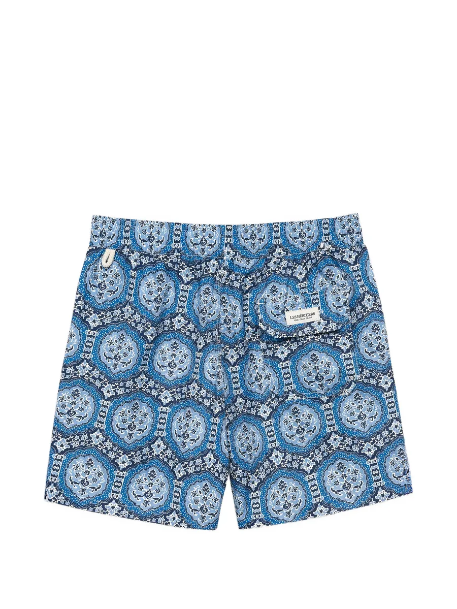 Captain patterned drawstring swim shorts 8