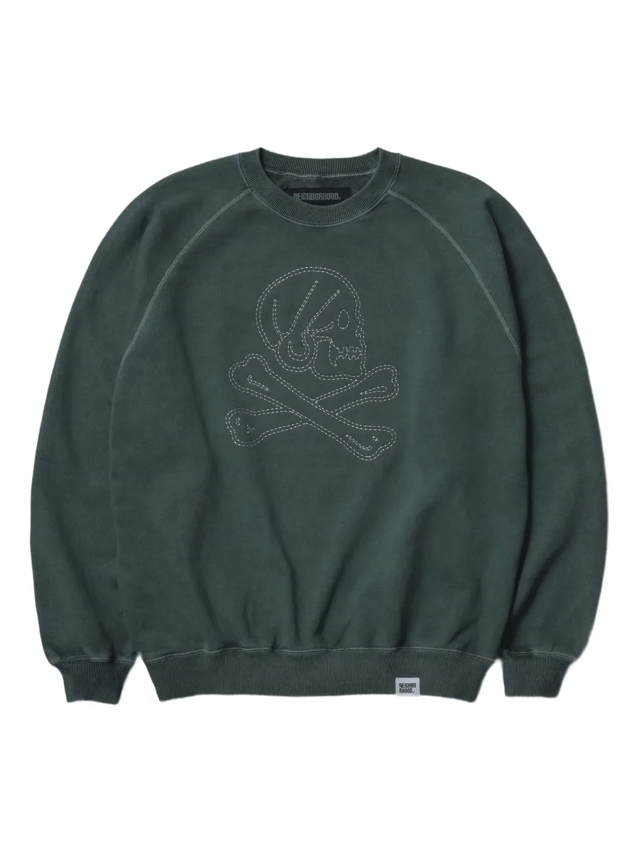 skull-embroidered sweatshirt 2