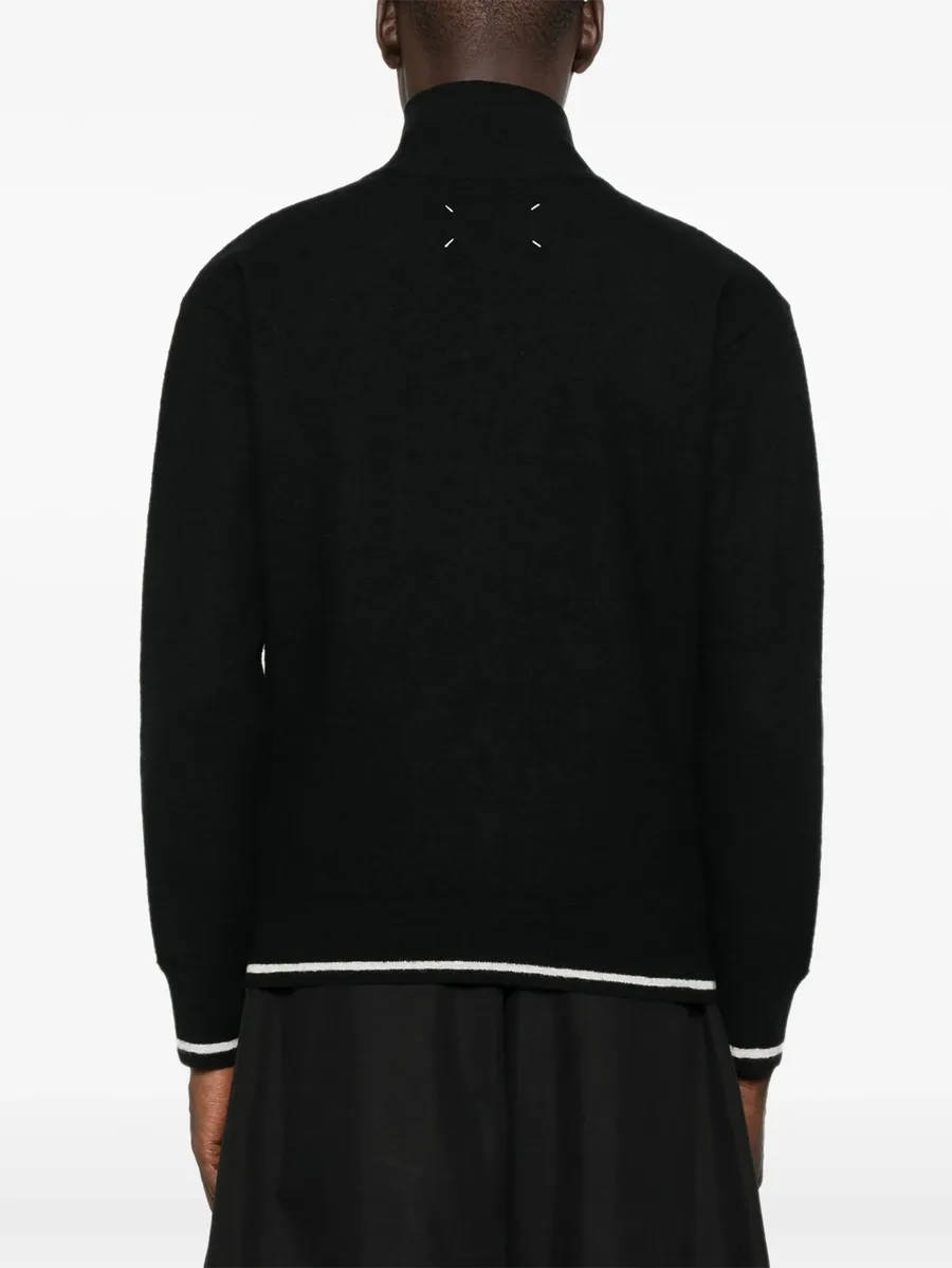 zip-front high-neck cardigan 7
