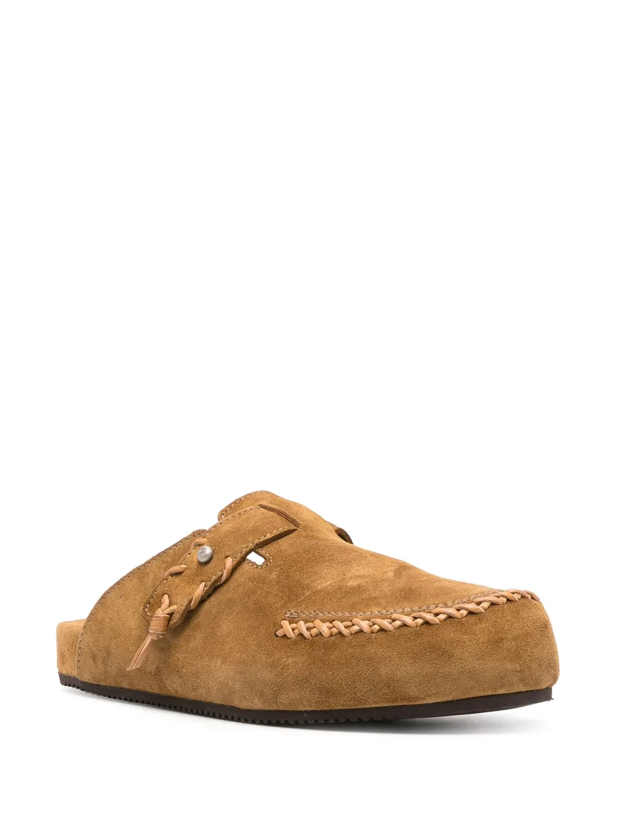 decorative-stitching suede slippers 4