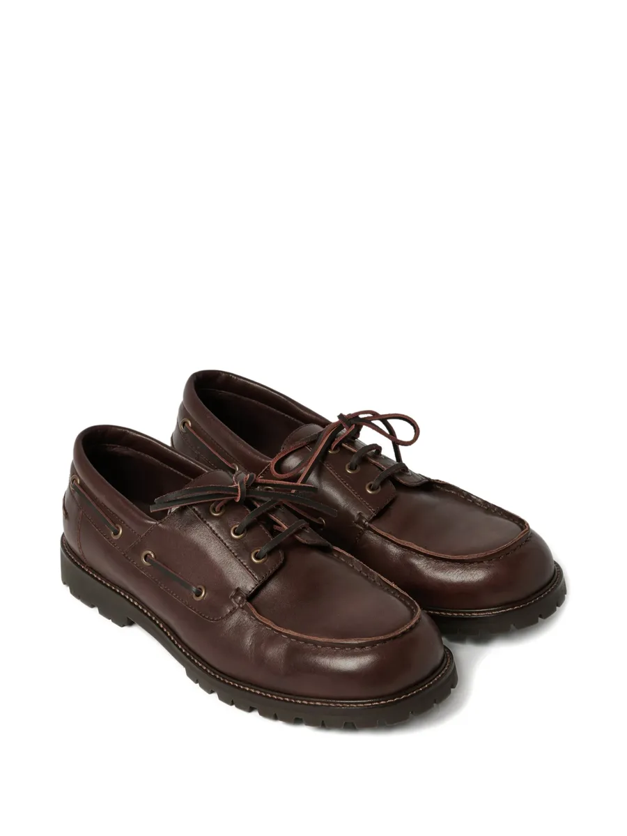 raw-cut guston leather boat shoes 4
