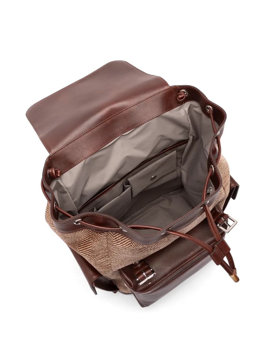 herringbone-pattern buckle-fastening backpack 5