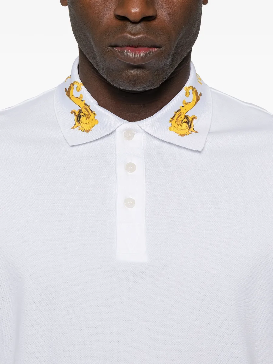 Watercolor Couture-print polo shirt 9