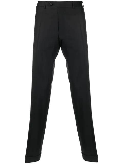 straight-leg wool tailored trousers
