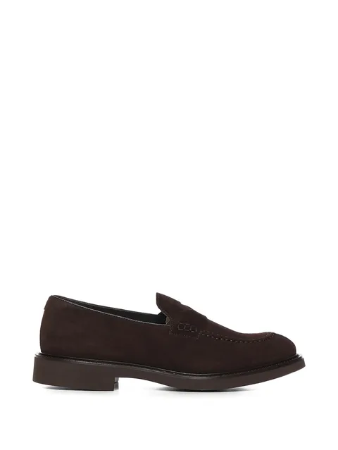 panelled suede loafers