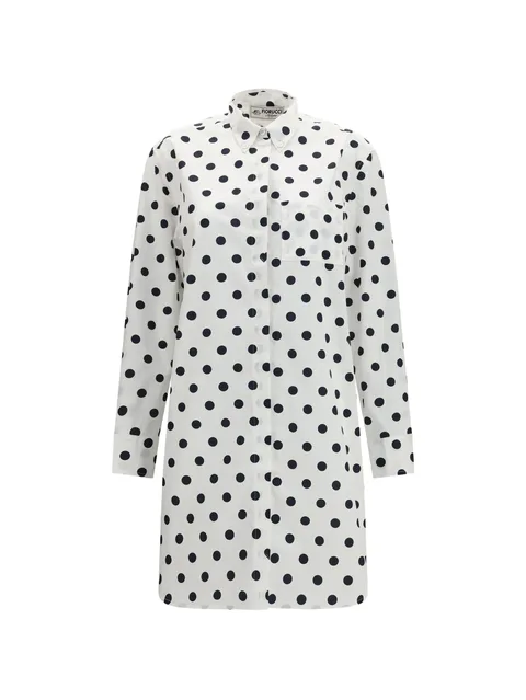 polka-dot shirt dress