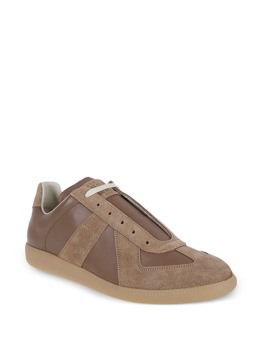Replica panelled leather sneakers 4