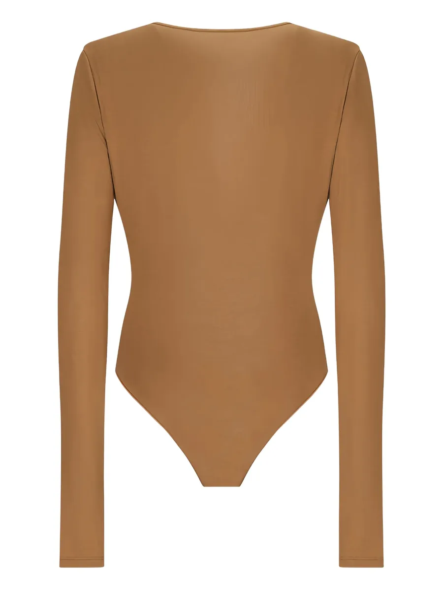 Zelda plunging-neckline long-sleeve bodysuit 4