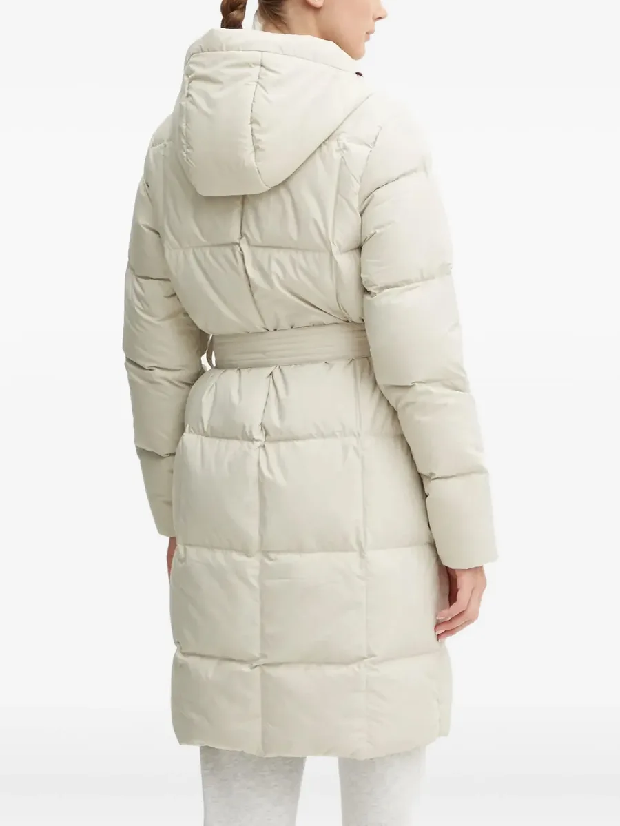 Frozen Lake belted hooded coat 8