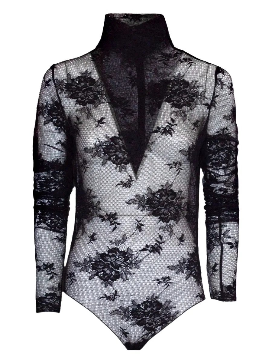 floral-embroidered bodysuit 2