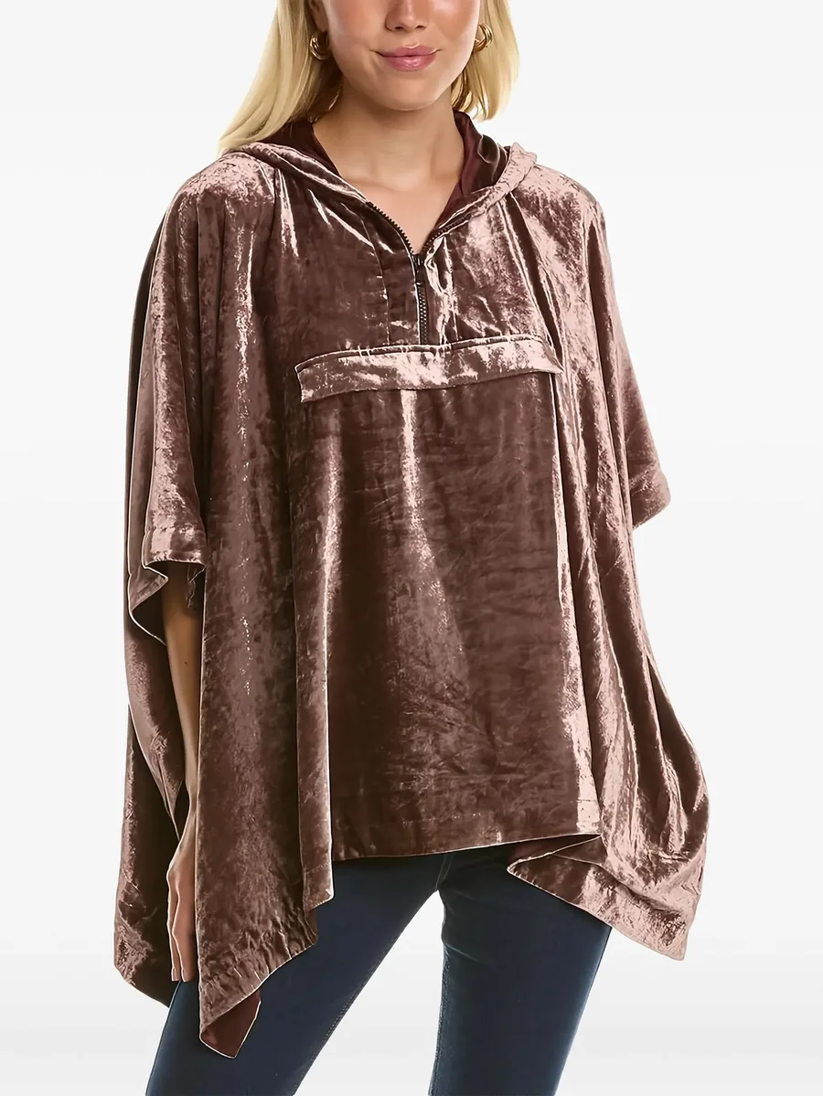 velvet hooded poncho 2