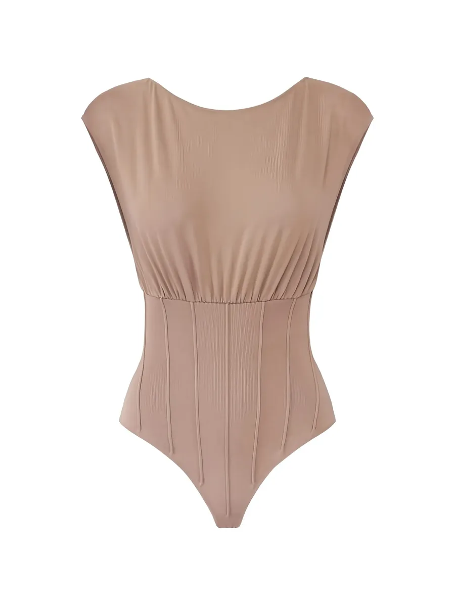 bodysuit in knit fabric with necklace 2