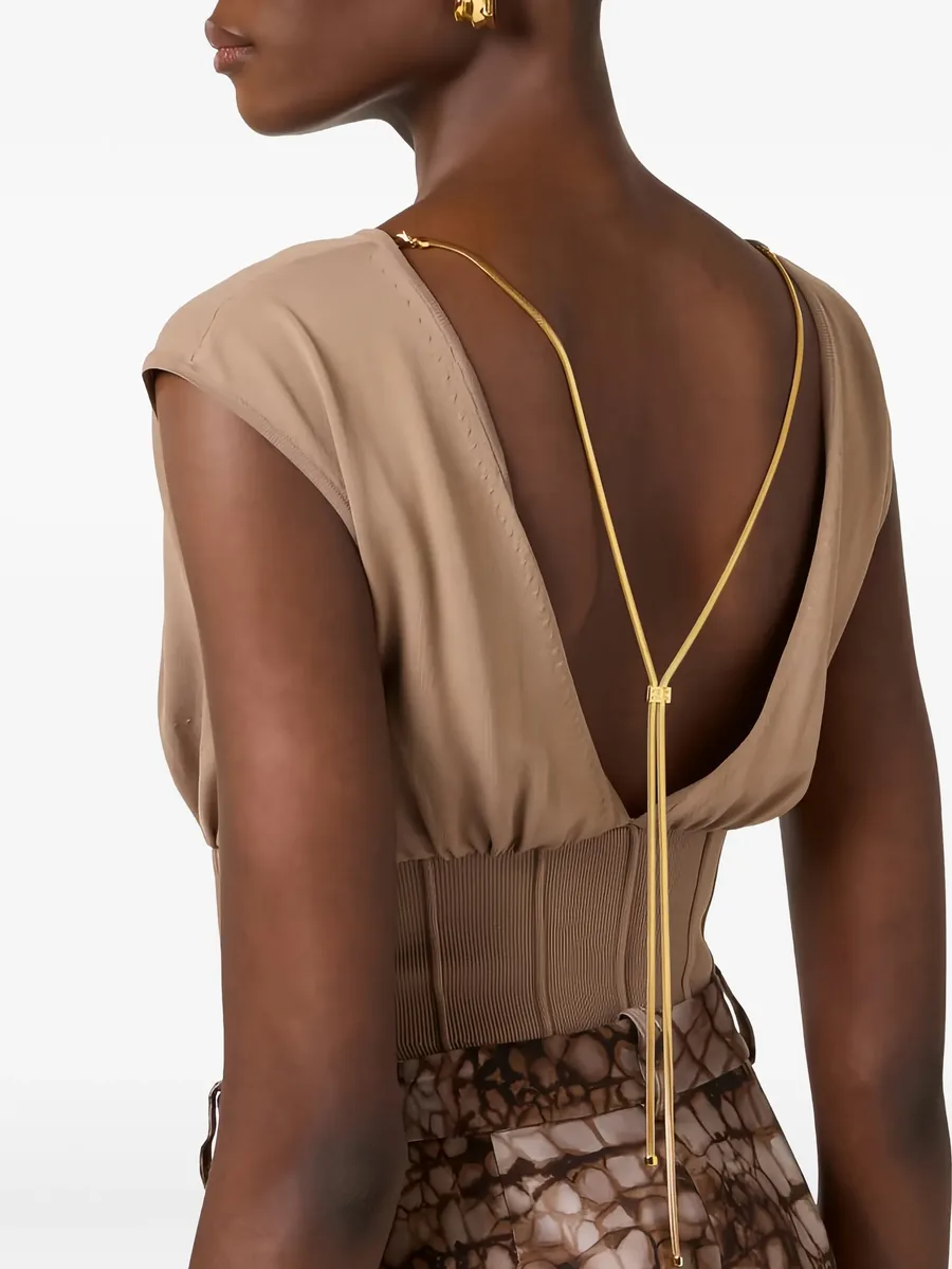 bodysuit in knit fabric with necklace 3