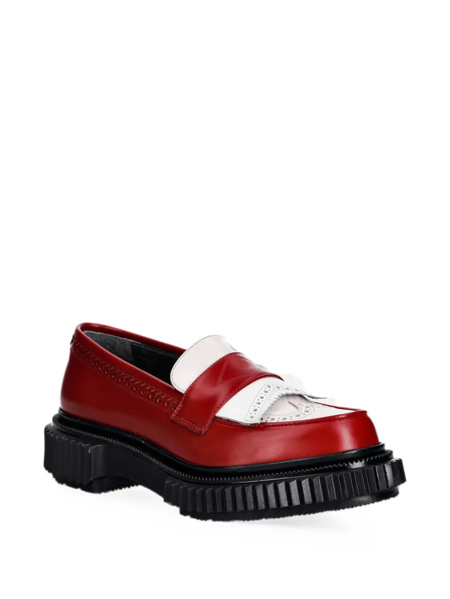 brogue-detail leather loafers 4