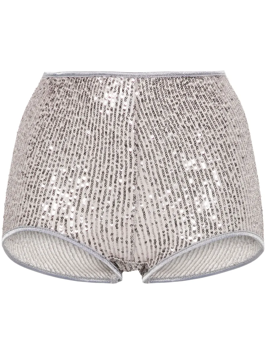 x Lia Aram sequin-embellished shorts 1