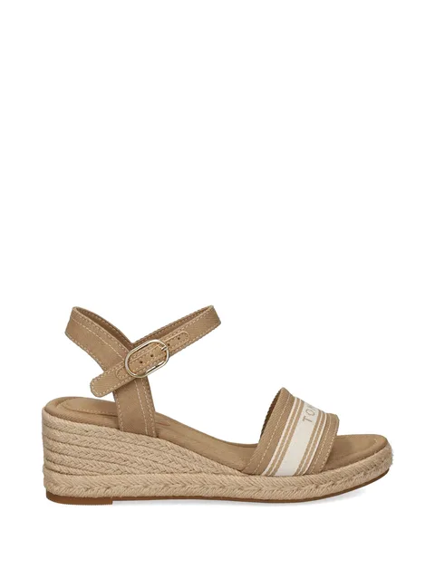 logo-strap wedge espadrilles