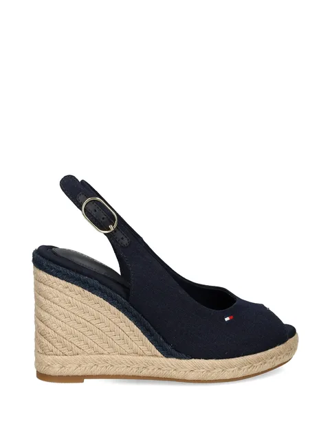 logo-embroidered wedge espadrilles