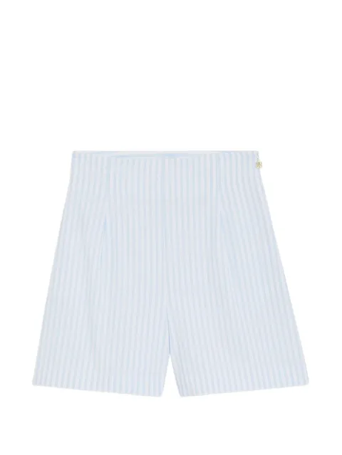 striped pleated shorts
