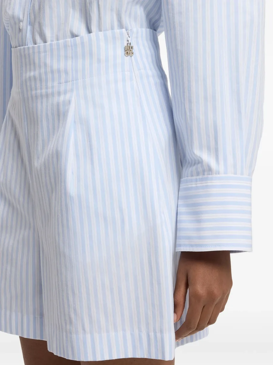 striped pleated shorts 9