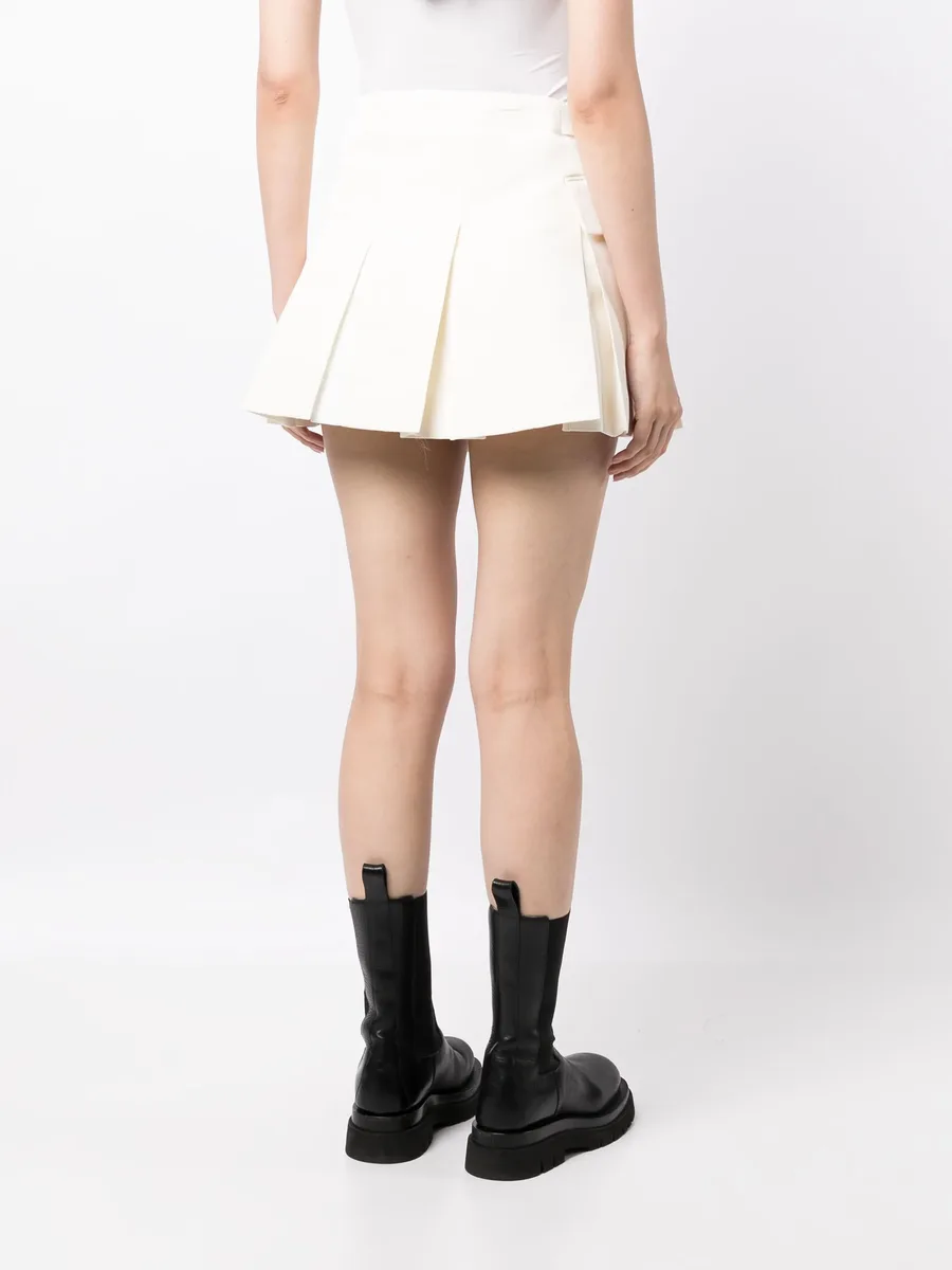 pleated A-line short shorts 8