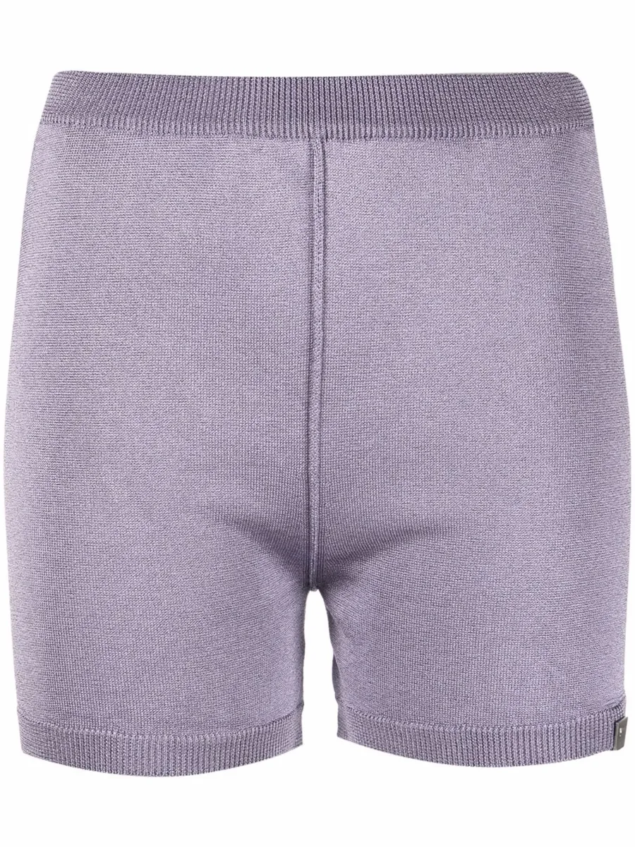 metallic-thread knitted shorts 2