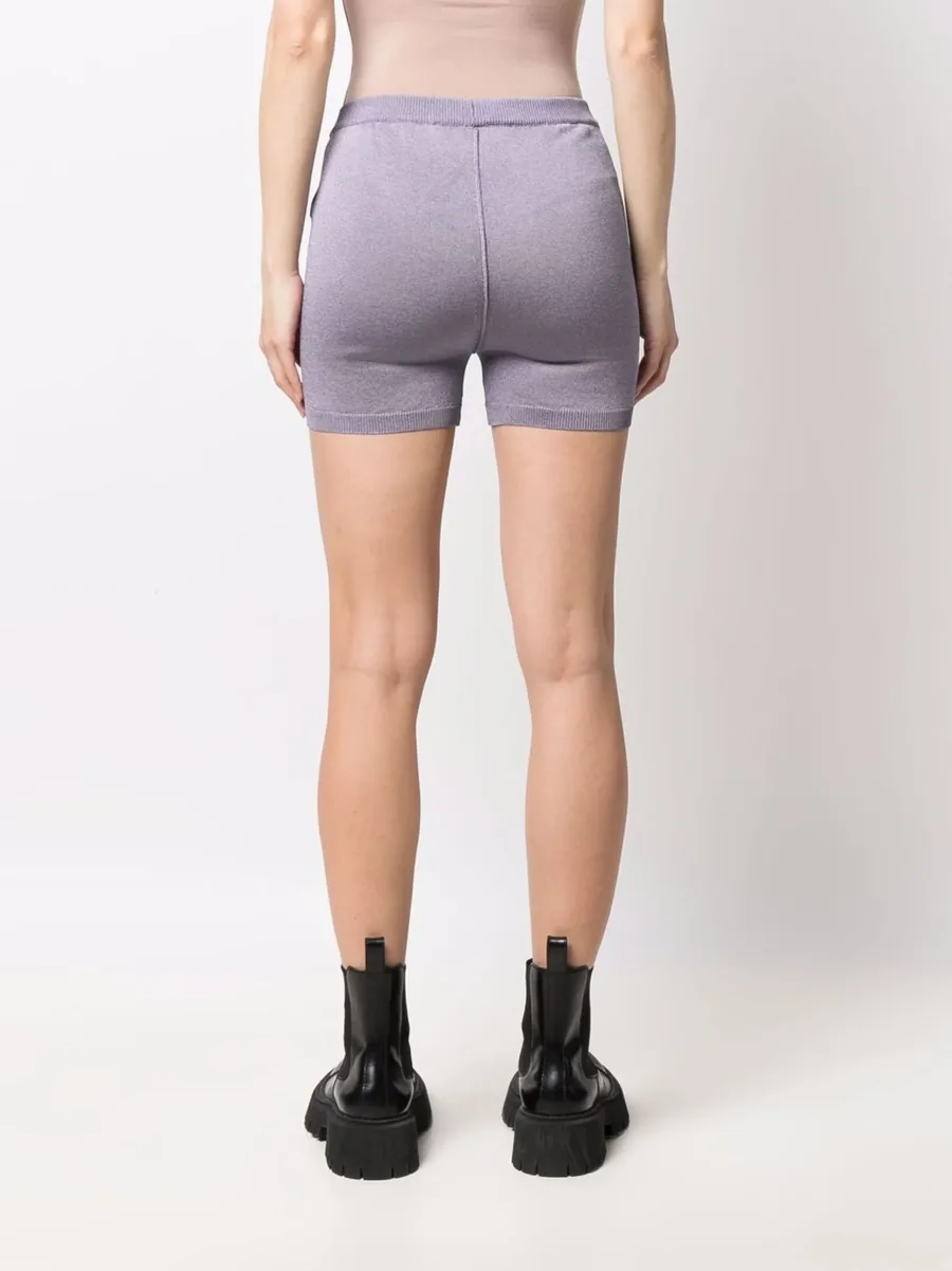 metallic-thread knitted shorts 7