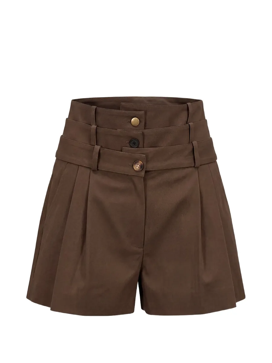 triple-waistband pleated shorts 2