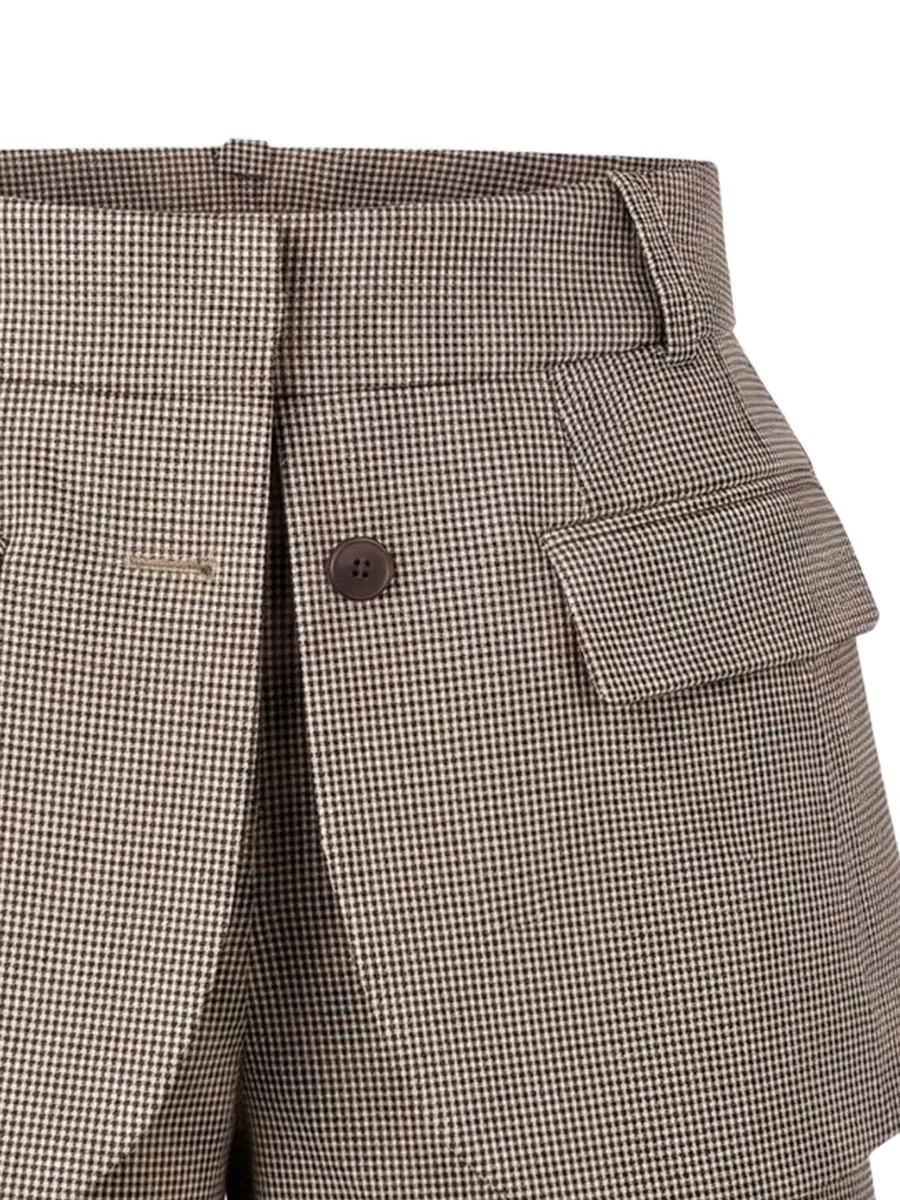 jacket-hem checked mini shorts 4