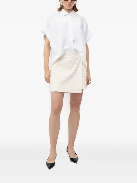 bouclé wrap-front shorts