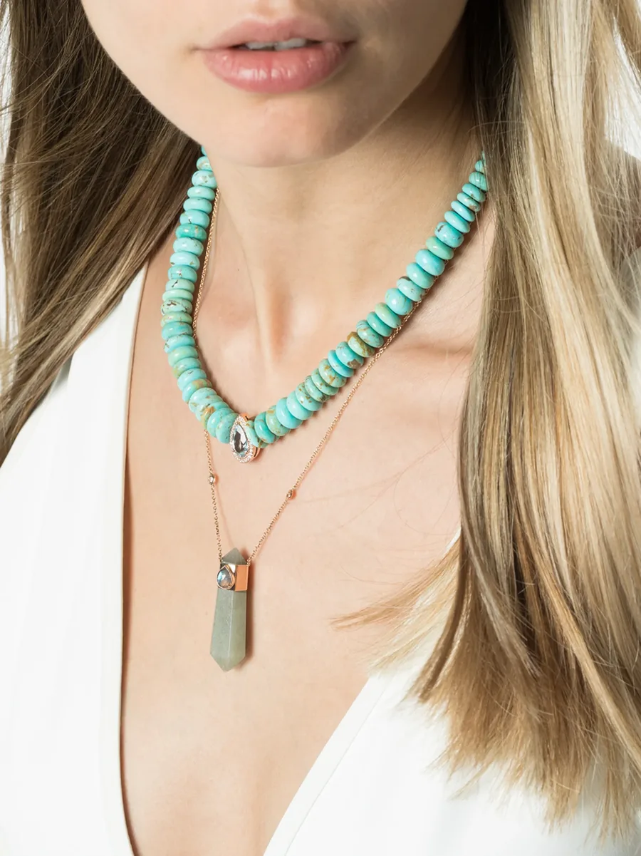 14kt rose gold multi-stone necklace 3