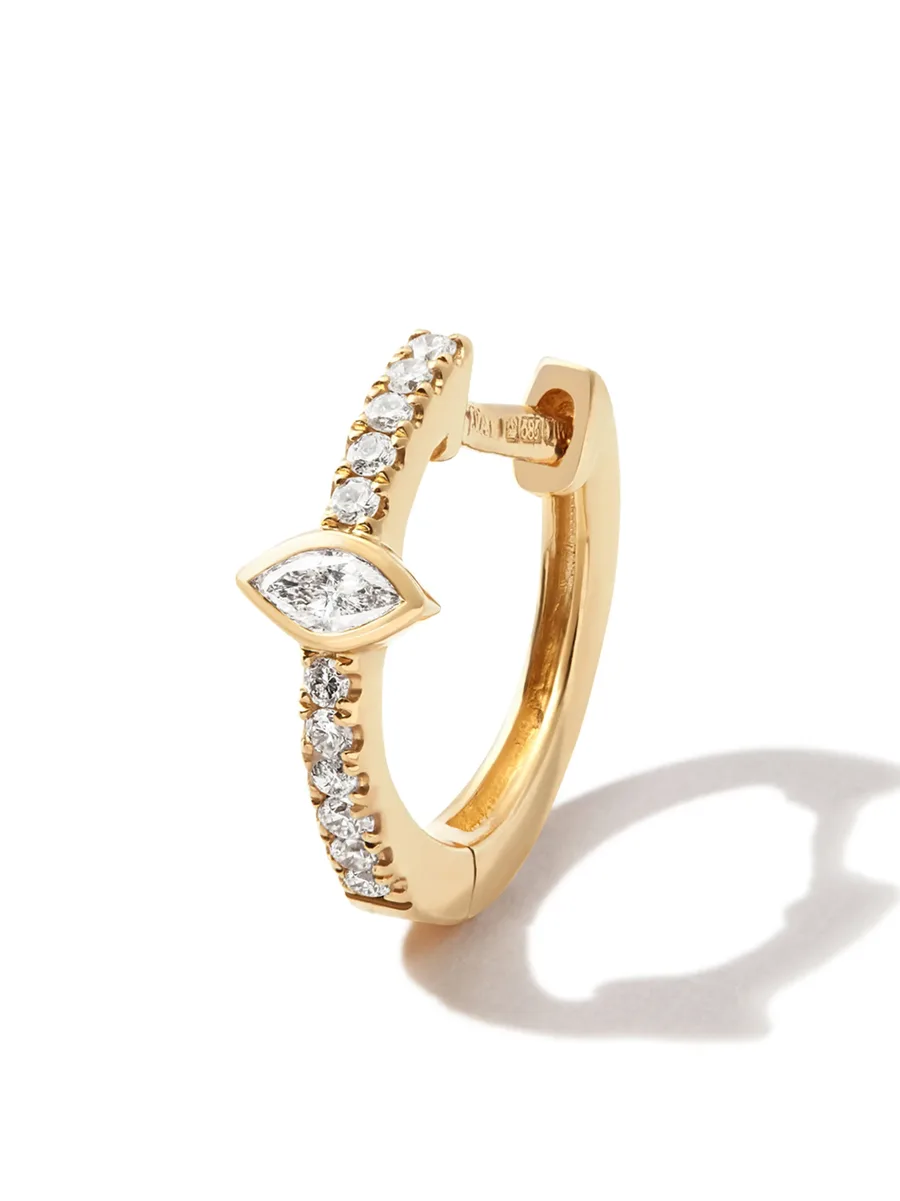 14kt yellow gold diamond hoop earring 2