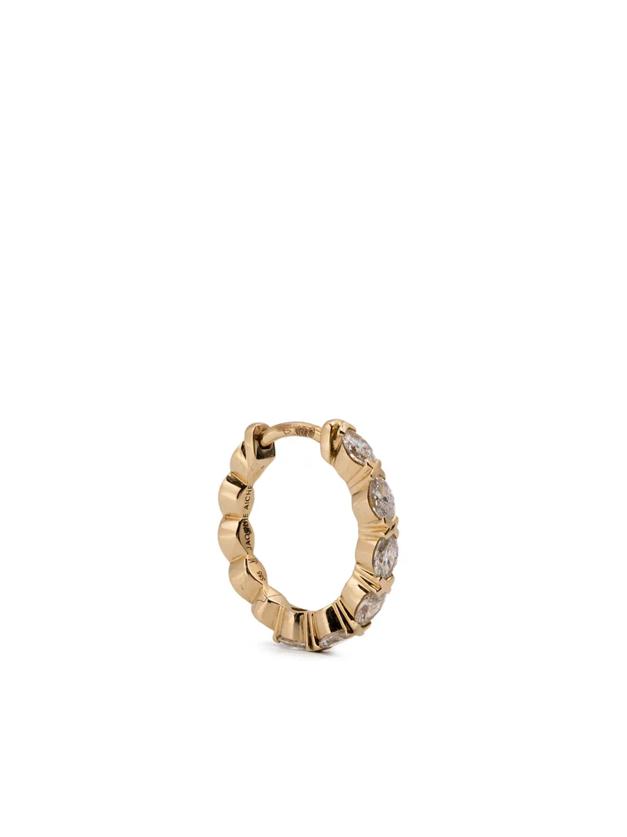 14CT yellow gold diamond mini hoop earrings 2