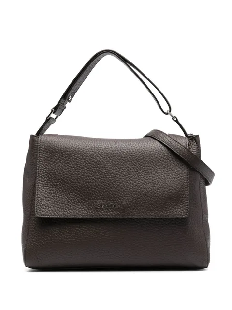 logo-lettering leather bag