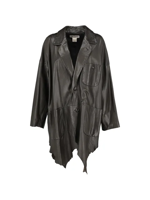 button leather jacket