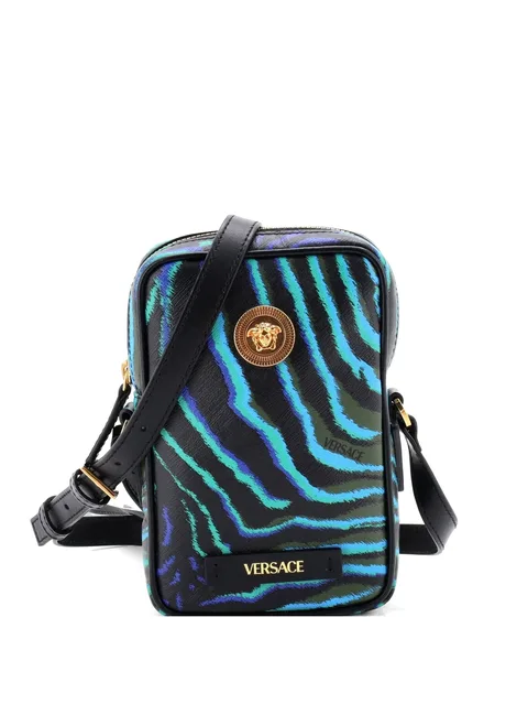 сумка через плечо Medusa Biggie Pouch Printed Leather Micro с принтом