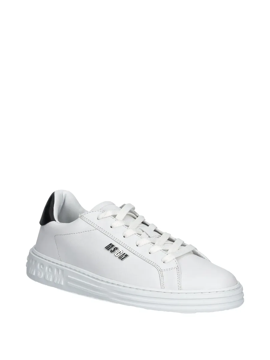logo-plaque leather sneakers 4