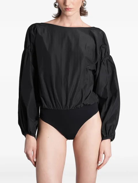 Clara open-back balloon-sleeve bodysuit
