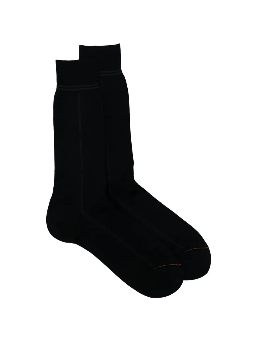 ribbed-knit striped-trim socks 2