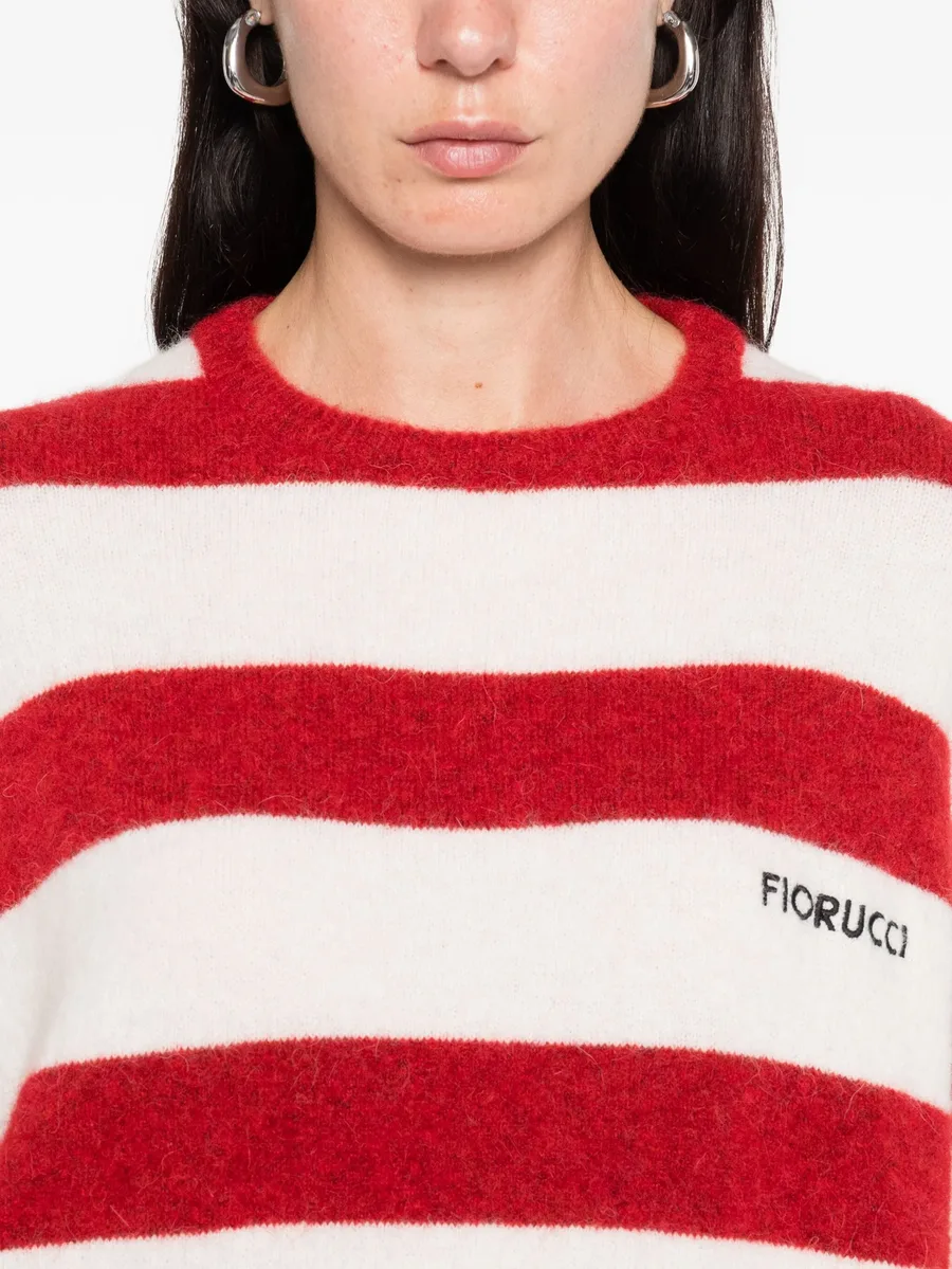 striped crew-neck jumper 10