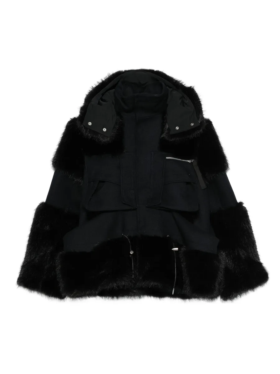 faux-fur trimmed hooded jacket 2