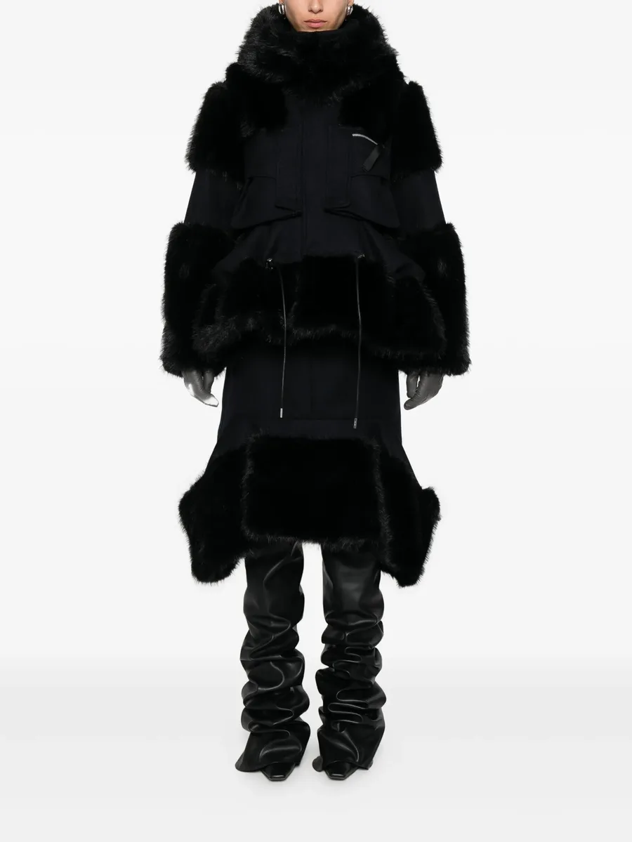 faux-fur trimmed hooded jacket 4