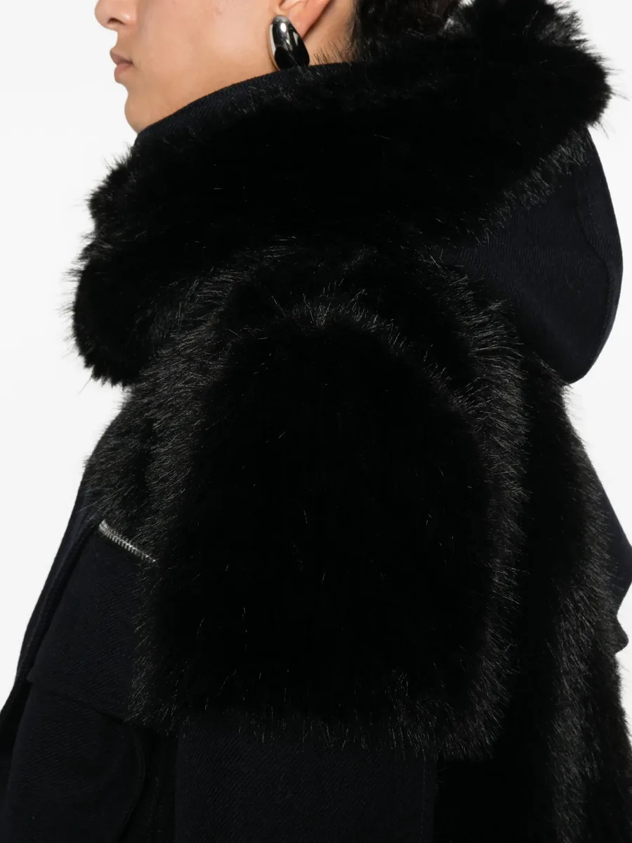faux-fur trimmed hooded jacket 9