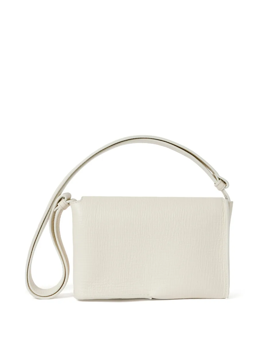 Meshi flap grained-leather shoulder bag 6