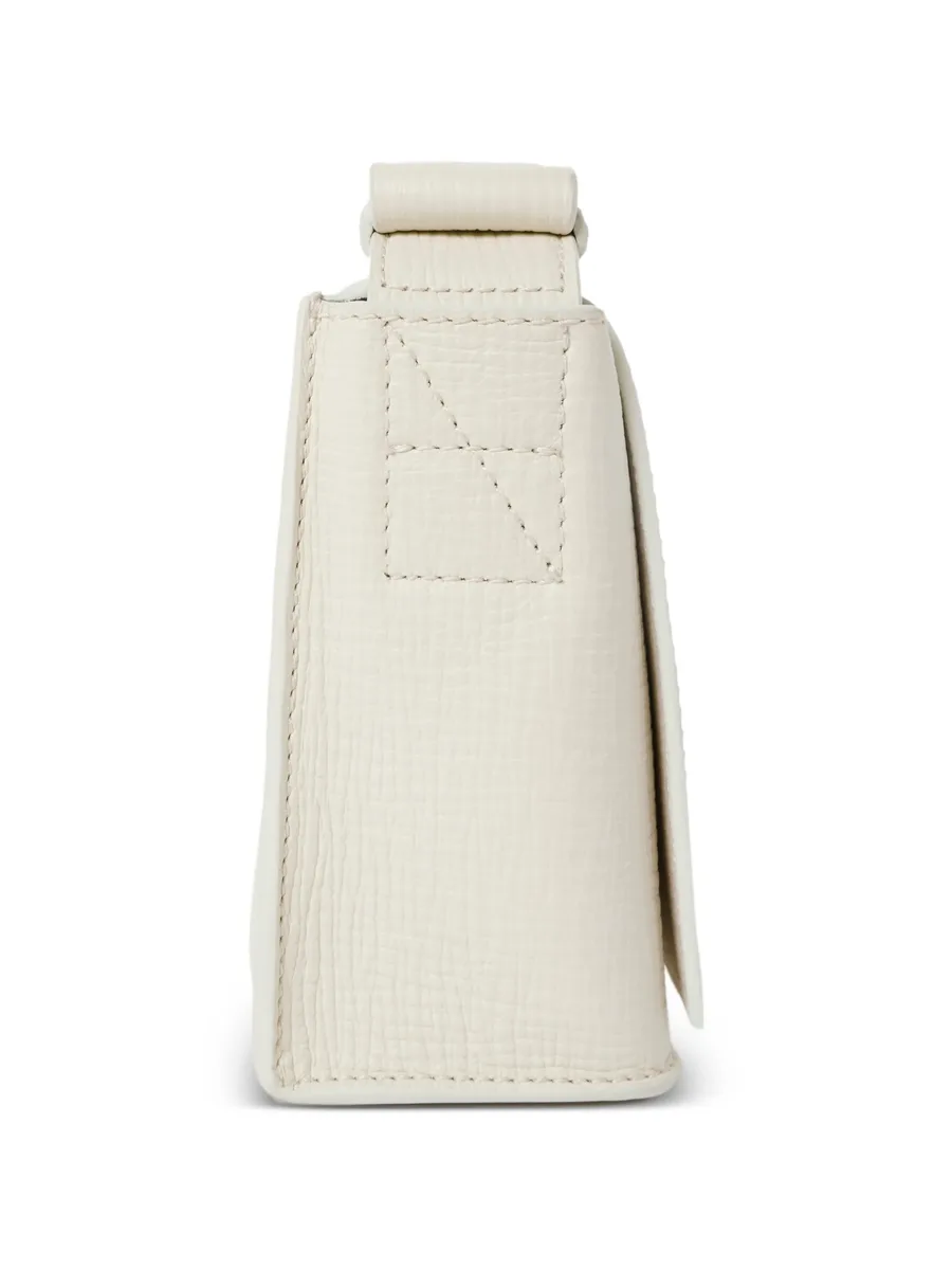 Meshi flap grained-leather shoulder bag 10