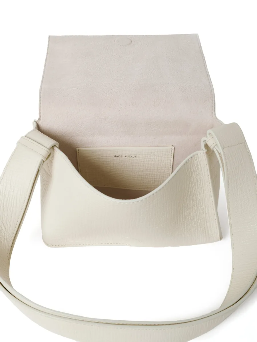 Meshi flap grained-leather shoulder bag 11