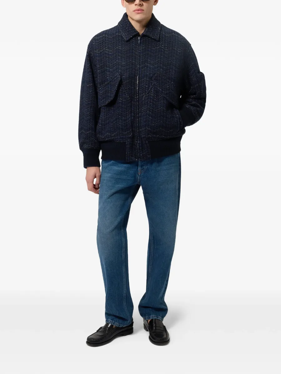 Zigzag-knit bomber jacket 4