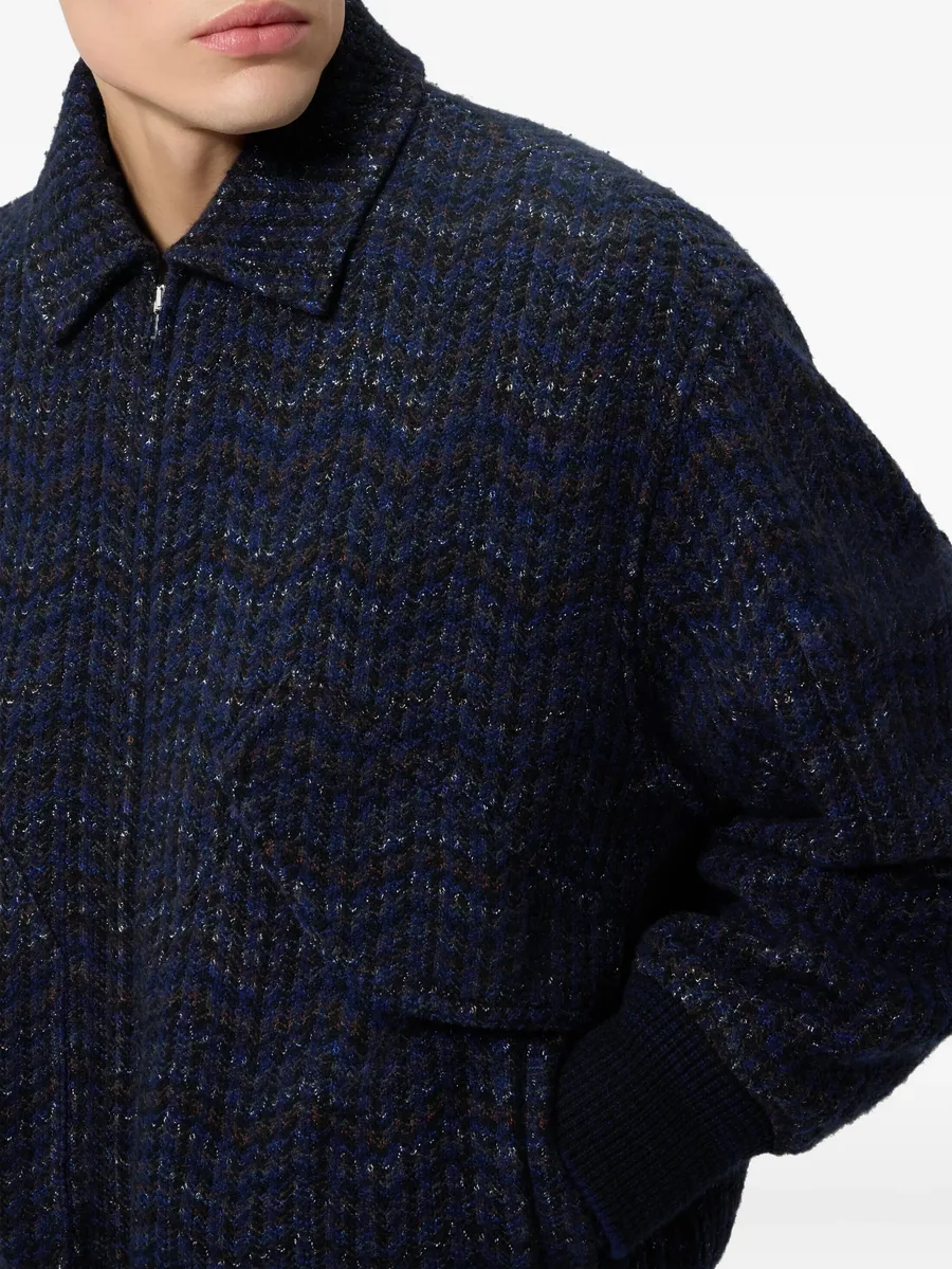 Zigzag-knit bomber jacket 7