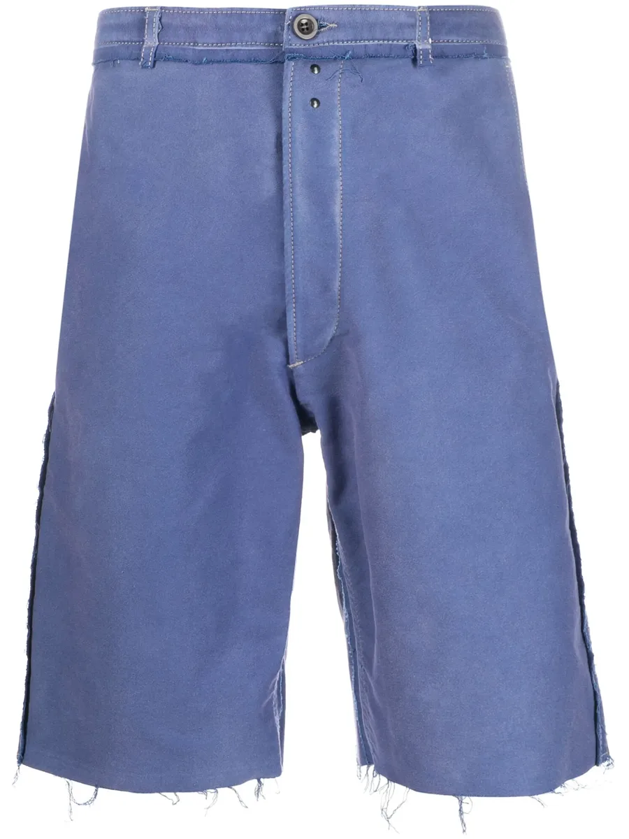 raw-edge cotton bermuda shorts 2